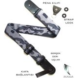 Gitar Askısı (Tüm Gitarlarla Uyumludur) Gitar Kayışı Guıtar Strap - Soldıer Model