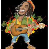 Gitar Çalan Adam Sticker 10X10 Cmrenkli Sticker
