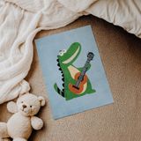 Gitar Çalan Timsah Çocuk Odası Duvar Posteri Çerçeveli Tablo Duvar Dekorasyonu - 21 x 30 - Çerçevesiz Poster