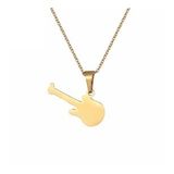 Gitar Gold Paslanmaz Çelik Kolye