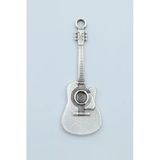 Gitar Gümüş Kaplama Kolye Ucu
