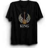 Gitar, King Tişört - Siyah