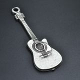 Gitar Kolye Ucu - Antik Gümüş Kaplama - Kod:39