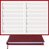 Gitar Nota Defteri (Boş ve Tab Anahtarlı)% 100 El Yapımı, El Dikişi, (İplik Dikiş) Gerçek Cilt Bezi A/5 - Bordo