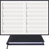 Gitar Nota Defteri (Boş ve Tab Anahtarlı)% 100 El Yapımı, El Dikişi, (İplik Dikiş) Gerçek Cilt Bezi A/5 - Siyah