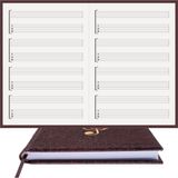 Gitar Nota Defteri (Boş ve Tab Anahtarlı)% 100 El Yapımı, El Dikişi, (İplik Dikiş) Kuşe Ciltli A/5 - Kahve-Beyaz