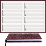 Gitar Nota Defteri (Boş ve Tab Anahtarlı)% 100 El Yapımı, El Dikişi, (İplik Dikiş) Kuşe Ciltli A/5 - Kahve-Gri