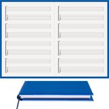 Gitar Nota Defteri (Boş ve Tab Anahtarlı)% 100 El Yapımı, El Dikişi, (İplik Dikiş) Termo Deri A/5 - Mavi