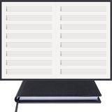 Gitar Nota Defteri - (TAB Anahtarlı) 11 Çıtalı% 100 El Yapımı, El Dikişi, Gerçek Cilt Bezi A/5 - Siyah
