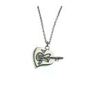 Gitar Nota Kalp Metal Kolye – 60 Cm Zincir – Unisex Müzik Temalı Takı