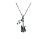Gitar Ve Sol Anahtarı Figürlü Unisex Kolye – 60 Cm Zincir