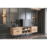 Givayo Mobilya Givayo Adria Modern Tasarımlı Tv Ünitesi 180 cm Suntalam Malzeme Kahverengi Renkli