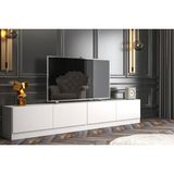 Givayo Mobilya Givayo Lake Beyaz Tv Ünitesi Modern Tasarım 247 cm Genişlik 31 cm Derinlik Suntalam Malzeme