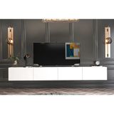 Givayo Mobilya Givayo Milan 240 cm Beyaz Tv Ünitesi Modern Tasarım ve Suntalam Malzeme Özellikleri İle Uyumlu