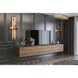 Givayo Mobilya Givayo Milan Duvara Monte Ayaklı TV Ünitesi Modern Tasarım Ceviz Suntalam 240 cm Boyutları