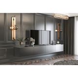 Givayo Mobilya Givayo Milan Modern Tasarımlı Duvara Monte Ayaklı TV Ünitesi 240 cm Antrasit Suntalam Malzeme