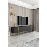 Givayo Mobilya Givayo Su Tv Ünitesi Antrasit Altın 150 Cm Duvara Monte Ayaklı Kullanım