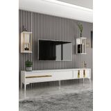 Givayo Mobilya Lukens Tv Unitesi Beyaz Gold 180 Cm
