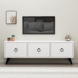 Givayo Mobilya Perla Beyaz TV Ünitesi Modern Tasarım 150 cm Genişlik 33 cm Derinlik Suntalam Malzeme