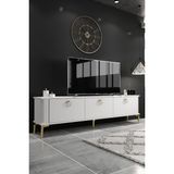 Givayo Mobilya Siena Modern Tasarımlı Beyaz Tv Ünitesi Suntalam Malzemeden 180 cm Genişlik 48,6 cm Yükseklik