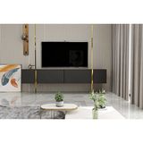 Givayo Mobilya Su Tv Ünitesi Antrasit Altın 150 Cm Duvara Monte Ayaklı