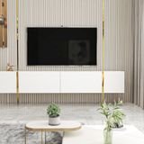 Givayo Mobilya Su Tv Ünitesi Beyaz Altın 150 Cm Duvara Monte Ayaklı