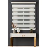 Givayo Stor Ekru Beyaz Geniş Pliseli Düz Zebra Stor Perde 95x200 Cm