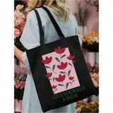 Give Yourself Break Siyah Kalın Kanvas Tote Bag Bez Çanta, Pinterest Çanta, Kitap Çantası, Y2k Çanta - --Siyah