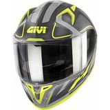 Gıvı 50.8 Racer Mat Siyah-Tıtanıum-Sarı Kask - XL