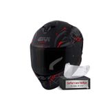 Gıvı 50.X Arachno Mat Siyah-Kırmızı Kapalı Kask (Siyah Cam+Şeffaf Cam)