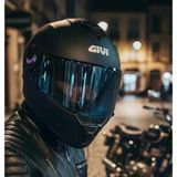 Givi 50.X Mat Siyah Kapalı Motosiklet Kaskı Spectra Mavi Camlı