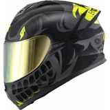 Givi Gıvı 50.x Bones Mat Siyah-Neon Sarı Kask (Sarı Vizör) - Mat Siyah - Neon Sarı