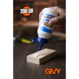 Givy Beyaz Ahşap Tutkalı | Güçlü Ağaç Tutkalı Yapıştırıcısı | Pvac Beyaz Tutkal - 200 Gr