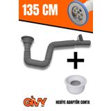 GİVY Rakorlu Körüklü Tahliyeli Lavabo Sifonu | Uzun 135 Cm | Esnek & Sızdırmaz