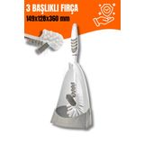 GİVY Titiz Softon Klozet Tuvalet Fırçası Seti | Gri | Ergonomik Saplı – Tp-336