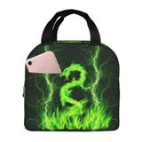 Giwawa Green Dragon Öğle Yemeği Çantası Çocuklar için Havalı Aydınlatma Beslenme Kutusu Erkek Kız Yalıtımlı Tote Çanta Öğle Yemeği Düzenleyici Öğle Yemeği Tutucu Soğutucu Çanta Kadın Erkek Shool Work