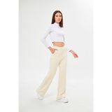 giyadda Kadın Bol Paça Toparlayıcı Bel Sweatpants / Eşofman Altı - 10D-Krem