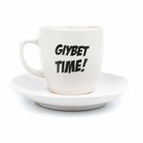 Gıybet Time! Krem Türk Kahvesi Fincanı - Hediye Seramik Türk Kahvesi Fincanı