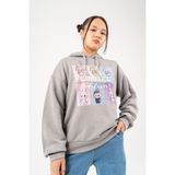 Giyicem Kız Çocuk Labubu Baskılı 3 Iplik Kışlık Şardonsuz Sweatshirt 4540 - Gri - 11 Yaş