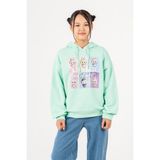 Giyicem Kız Çocuk Labubu Baskılı 3 Iplik Kışlık Şardonsuz Sweatshirt 4540 - Mint - 9 Yaş