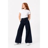 GİYİCEM TEKSTİL Kız Çocuk Street Comfort Yüksek Bel Geniş Paça Jean Pantolon 2230