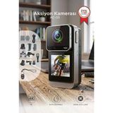 Giyilebilir Aksiyon Kamerası 4K Ultra Hd Kayıt Su Geçirmez Kamera Ac05 Siyah