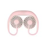 Giyilebilir Kablosuz Şarjlı Taşınabilir Mini Fan Vantilatör Pembe