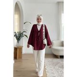 Giyim Gezegeni Bordo Önü Bağlamalı Mevsimlik Kimono Kaftan Tesettür Tunik Şık Rahat Ceket Gündelik Stil Yeni Sezon Moda