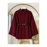 Giyim Gezegeni Bordo Oversize Panço / Tesettür Tunik Yeni Sezon Rahat Modern Şık Kombin