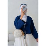 Giyim Gezegeni Önü Bağlamalı 2 Bağcıklı Lacivert Kimono Gömlek Modern Tesettür Şık Yeni Sezon Kimono