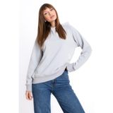 Giyimod Kadın GRİ Kapüşonlu 3 iplik Şardonsuz Polarsız Reglan Kol Sweatshirt S-104