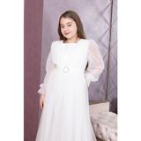 Giyinse Tüllü Abiye Model Beyaz - 11 Yaş