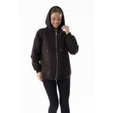 GİYSA Kadın Kapüşonlu Fermuarlı Şardonlu 3ip Sweatshirt Kahverengi - 9015 - 264401