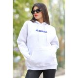 GİYSA Kadın Kapüşonlu Sweatshirt Kar Melanj Vintage Baskılı Kanguru Cepli Şardonlu 3ip - 25102